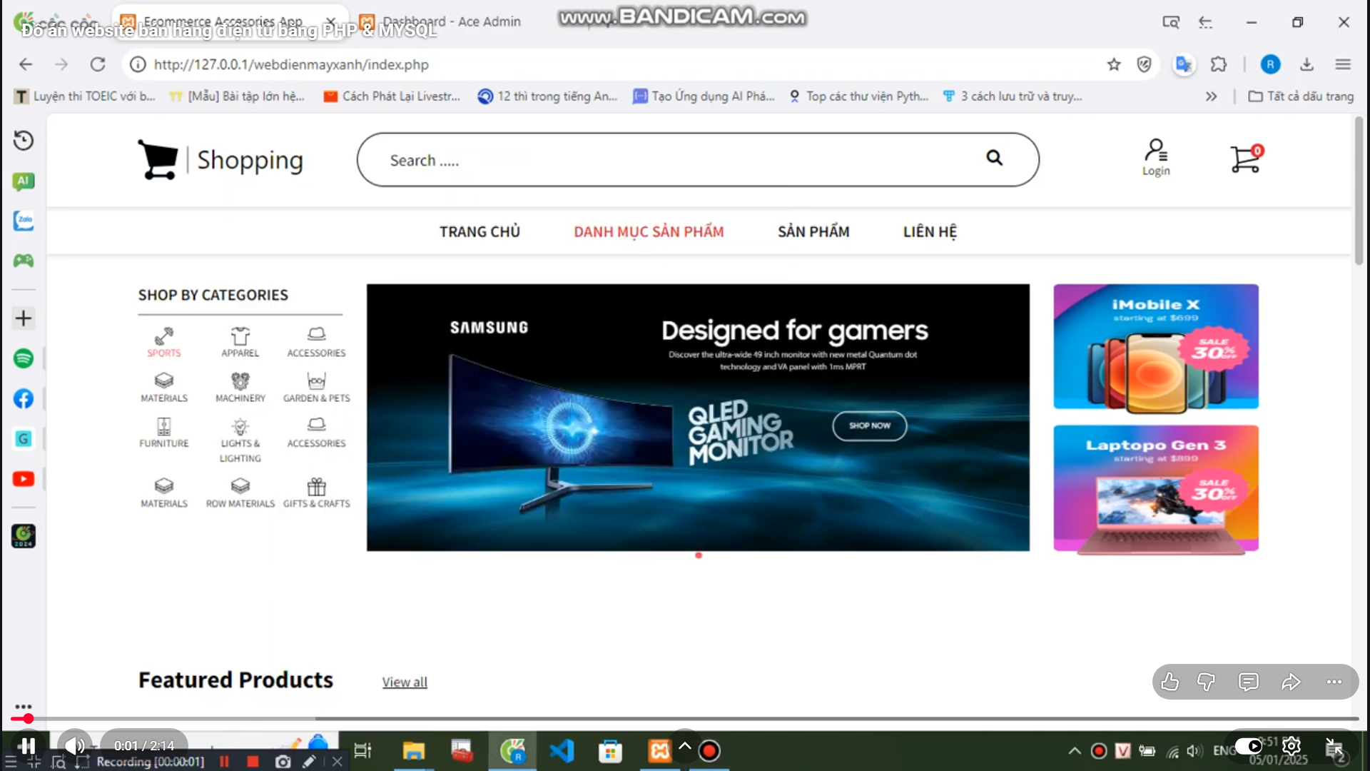 Đồ án website bán hàng Điện Máy Xanh bằng PHP & MYSQL đầy đủ chức năng quản trị và người dùng