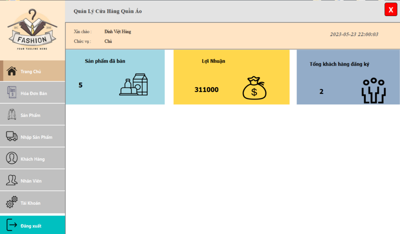 Quản Lý Cửa Hàng Bán Quần áo Winform 3 lớp + FULL Báo Cáo