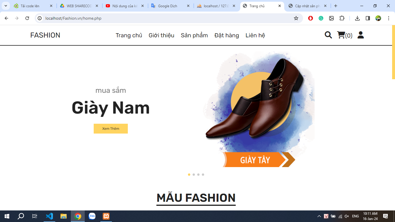 Website bán thời trang bằng [PHP thuần & MySQL] + slide + báo cáo