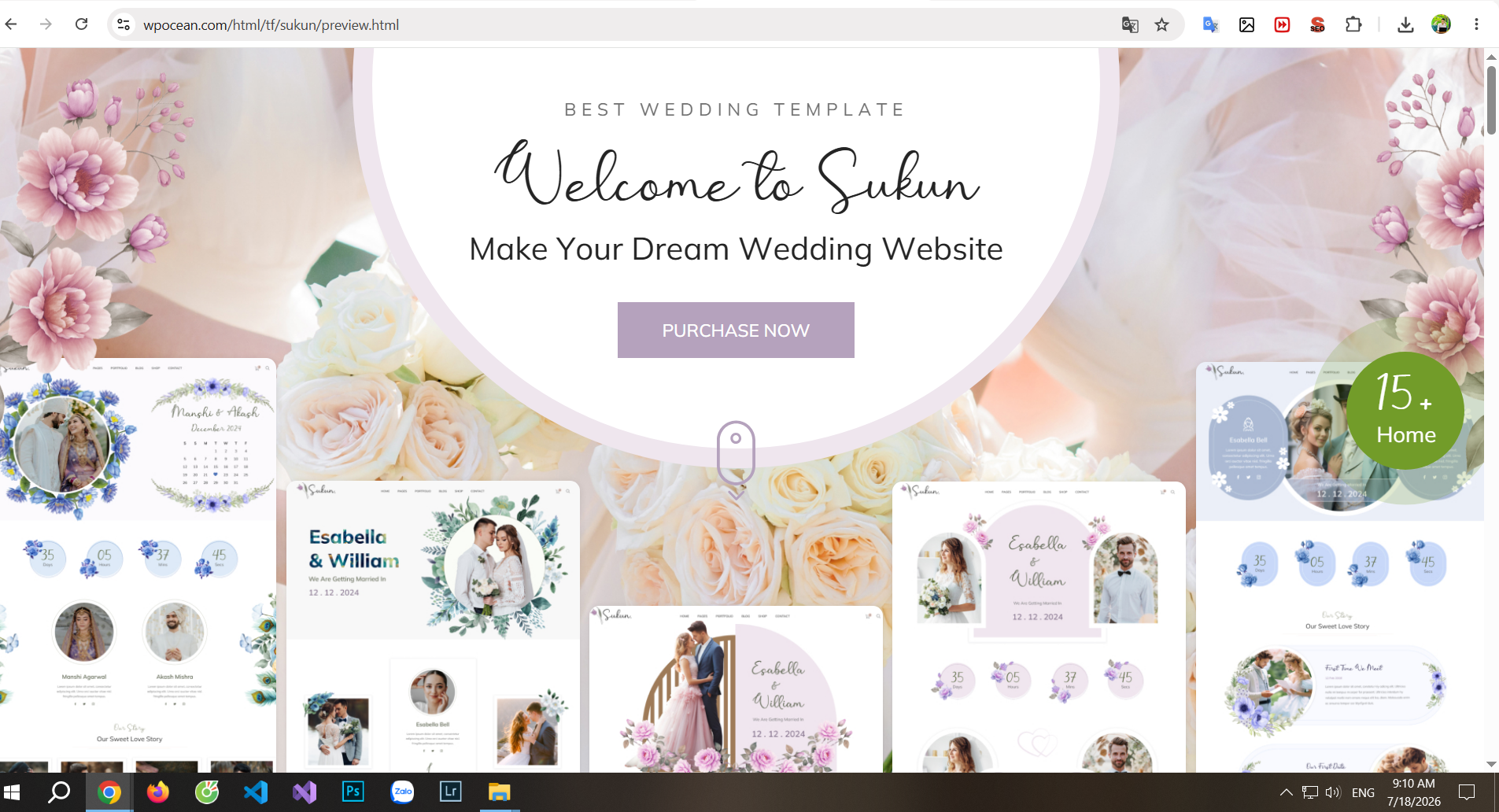 Source code HTML Template dành cho đám cưới sự kiện và Wedding