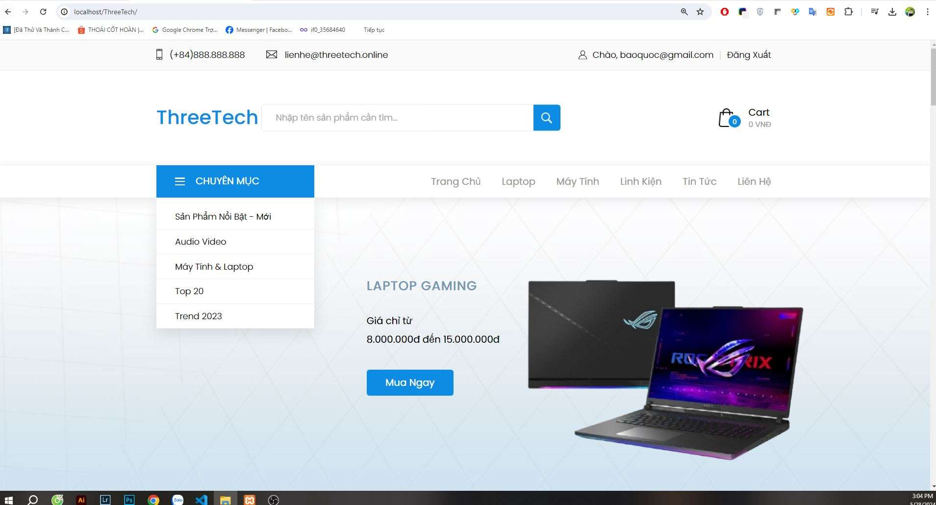Website bán máy tính - đồ điện tử - linh kiện máy tính laptop có word đồ án, Php & Mysql - WEB Thực Tế. Có thể sử dụng ngay