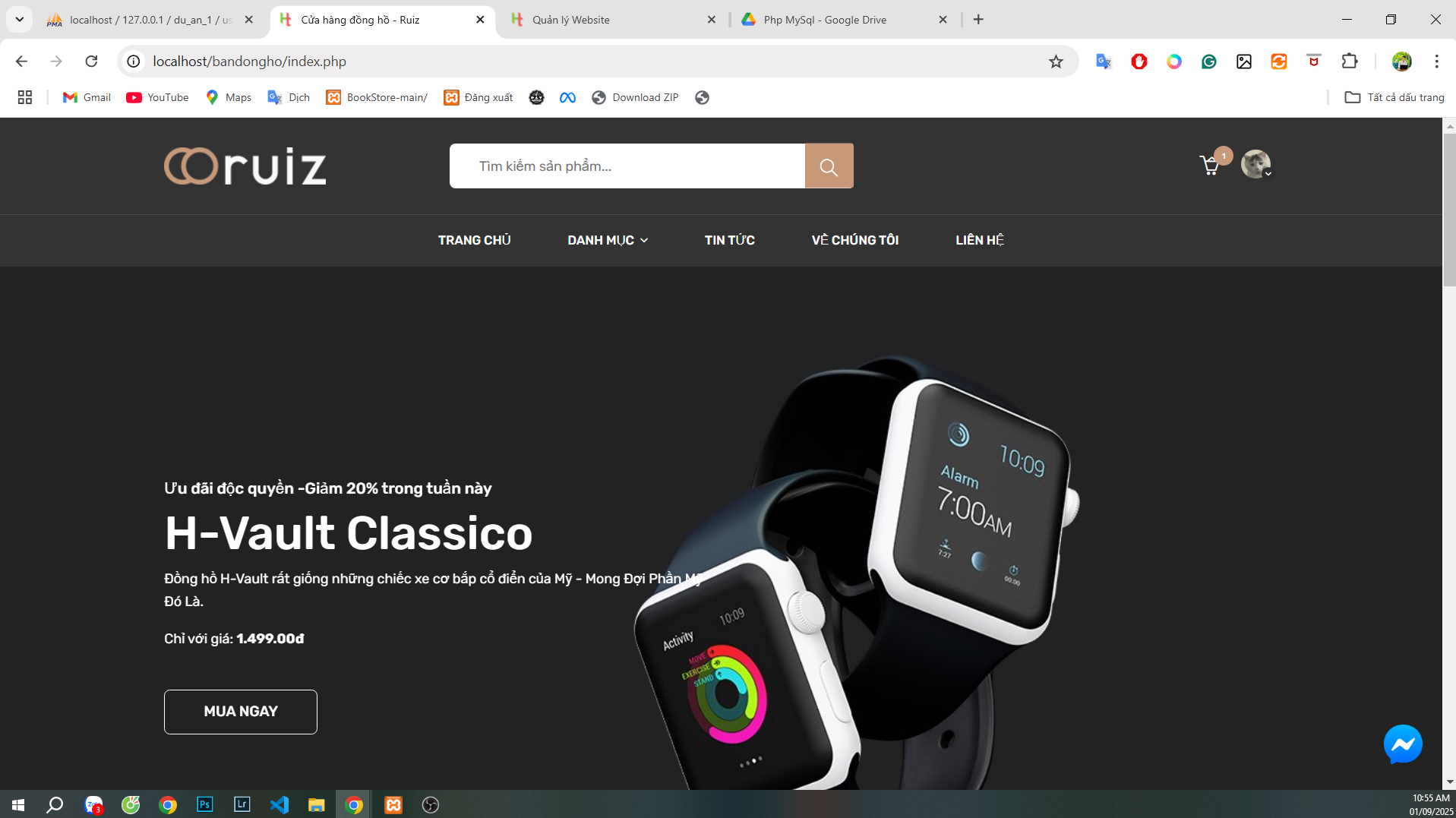 Source code website bán hàng Shop đồng hồ viết bằng [PHP & MySQL] sử dụng teamplate cực đẹp