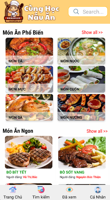(ANDROID JAVA + SQLITE + BÁO CÁO WORD ) App hướng dẫn nấu ăn android có đầy đủ chức năng quản trị và người dùng.