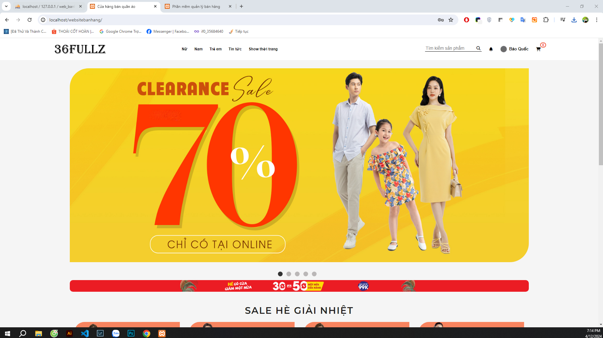 Full source code Website bán hàng Quần Áo Thời Trang MVC full chức năng giao diện đẹp sử dụng PHP & Mysql.