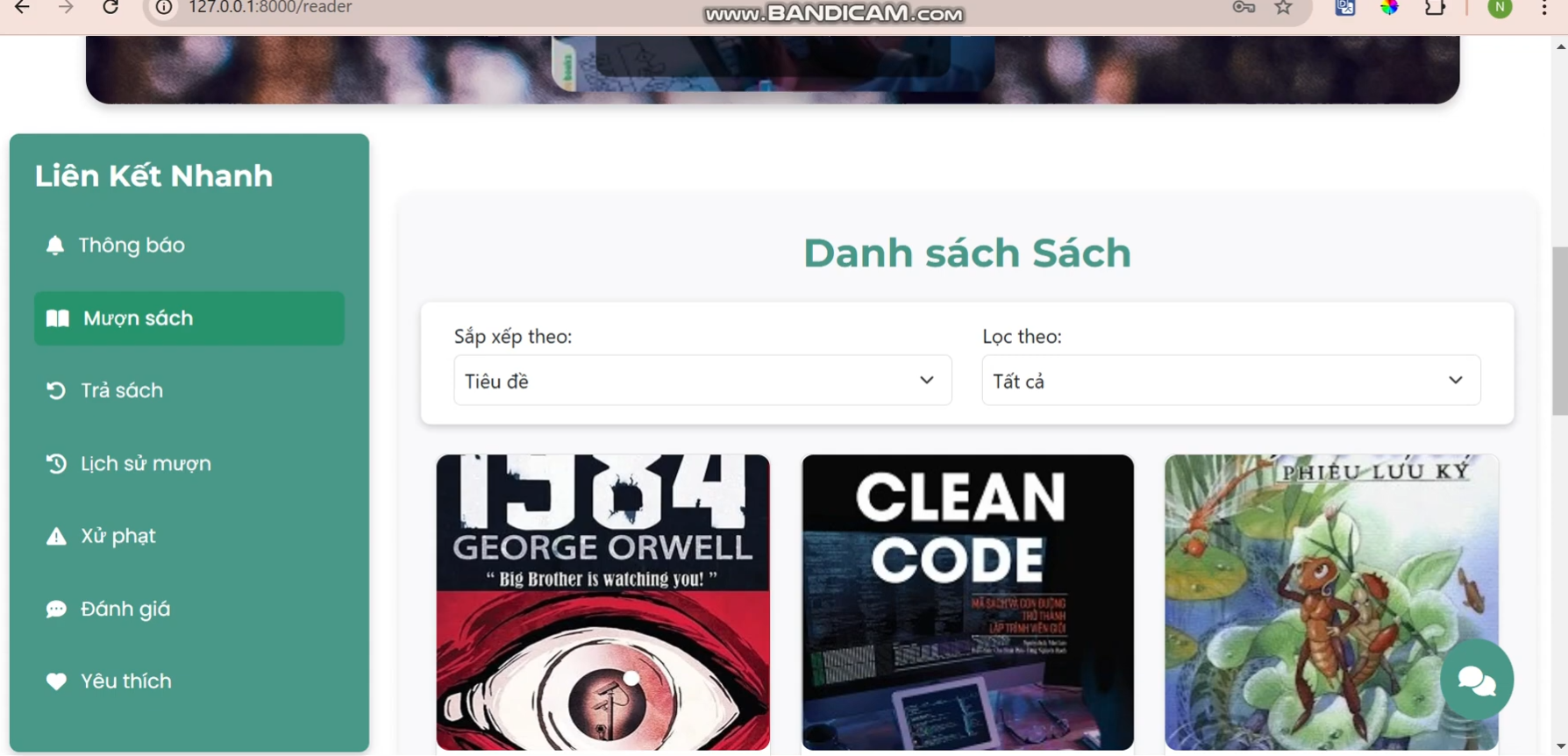 Phần mềm website hệ thống quản lý nhà sách - mượn trả sách thư viện