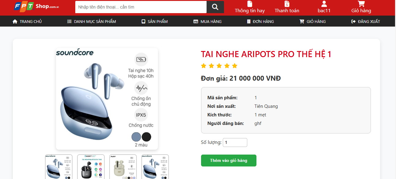 Đồ án + Báo Cáo website cửa hàng FPT bán đồ điện tử PHP & MYSQL đầy đủ chức năng quản trị và người dùng
