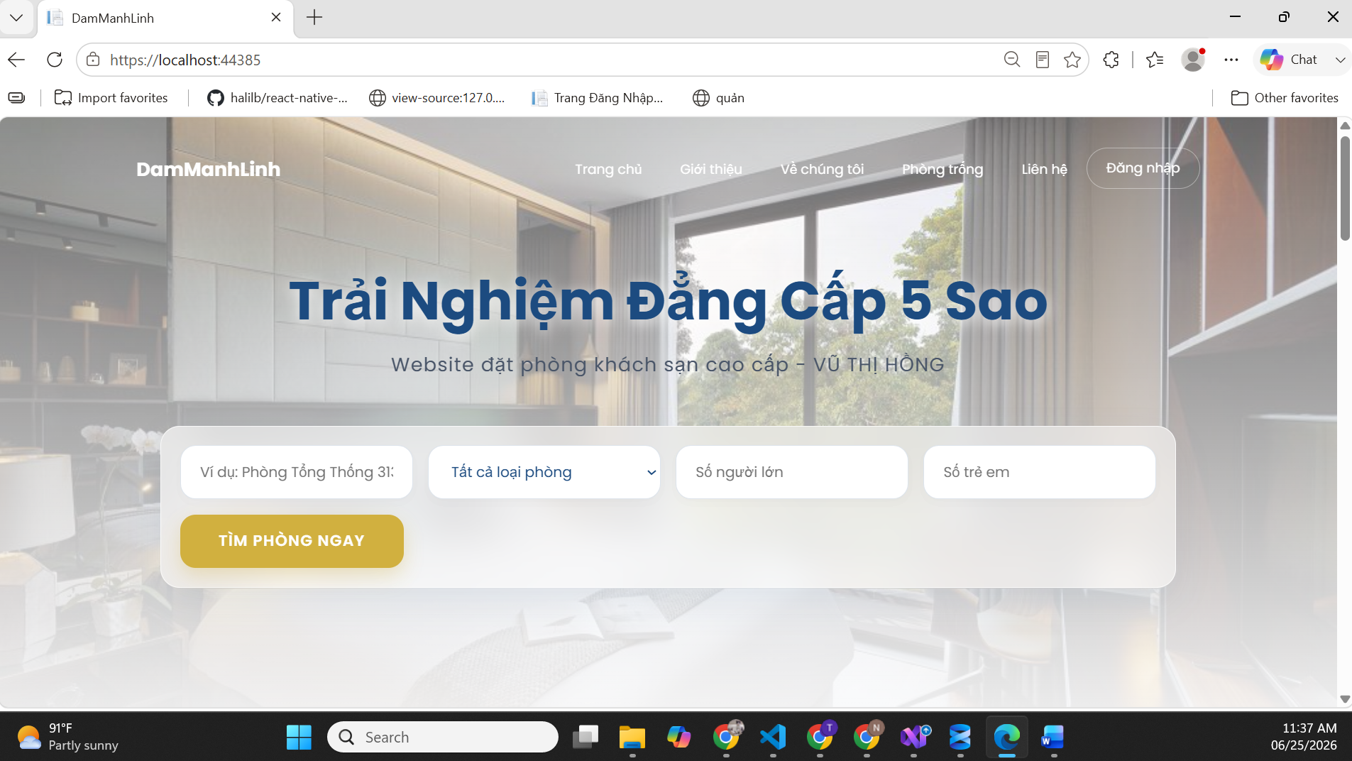 Website giới thiệu, đặt phòng khách sạn [ASP.NET MVC] - Source code + báo cáo
