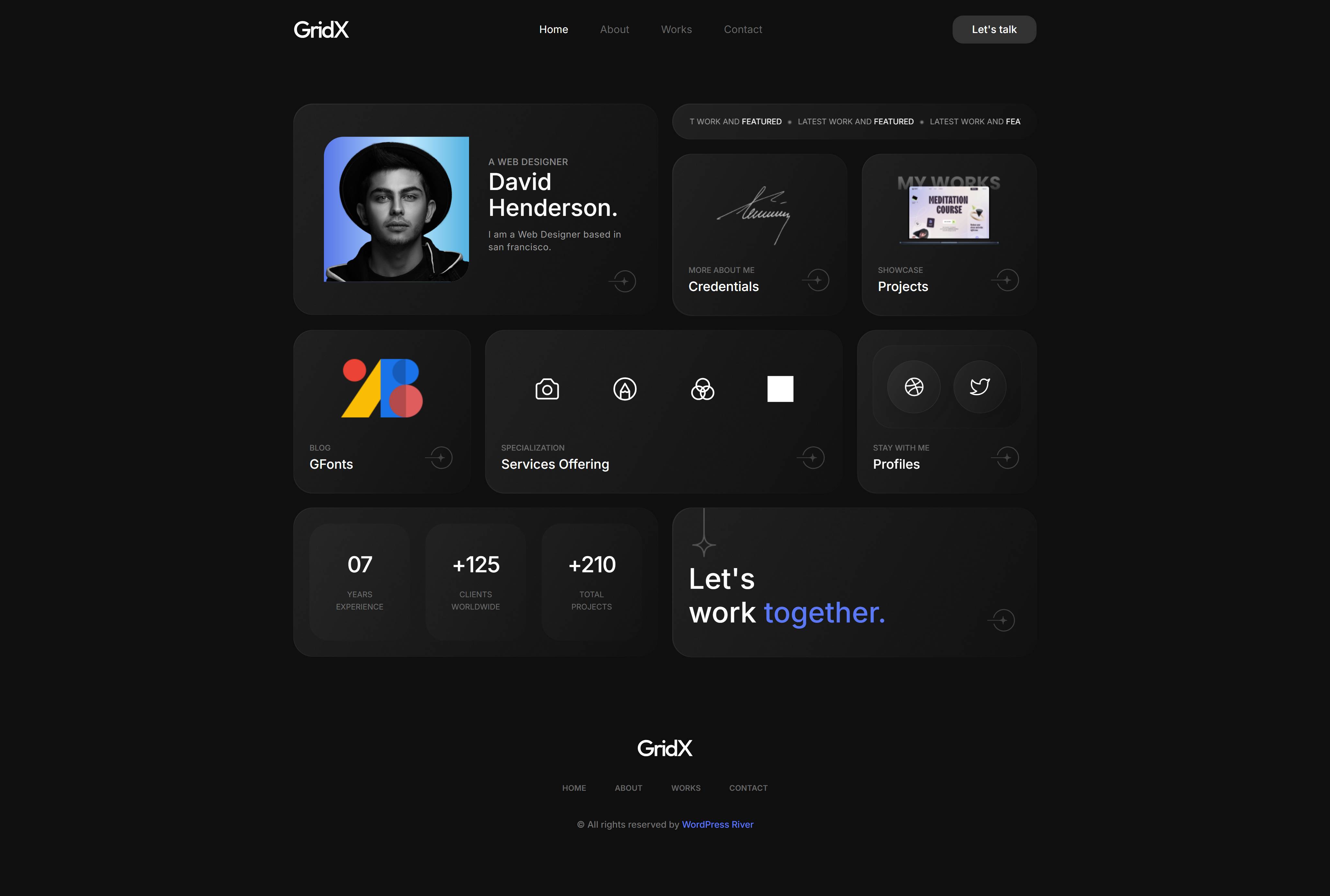 Gridx - Personal Portfolio HTML - source code giới thiệu cá nhân