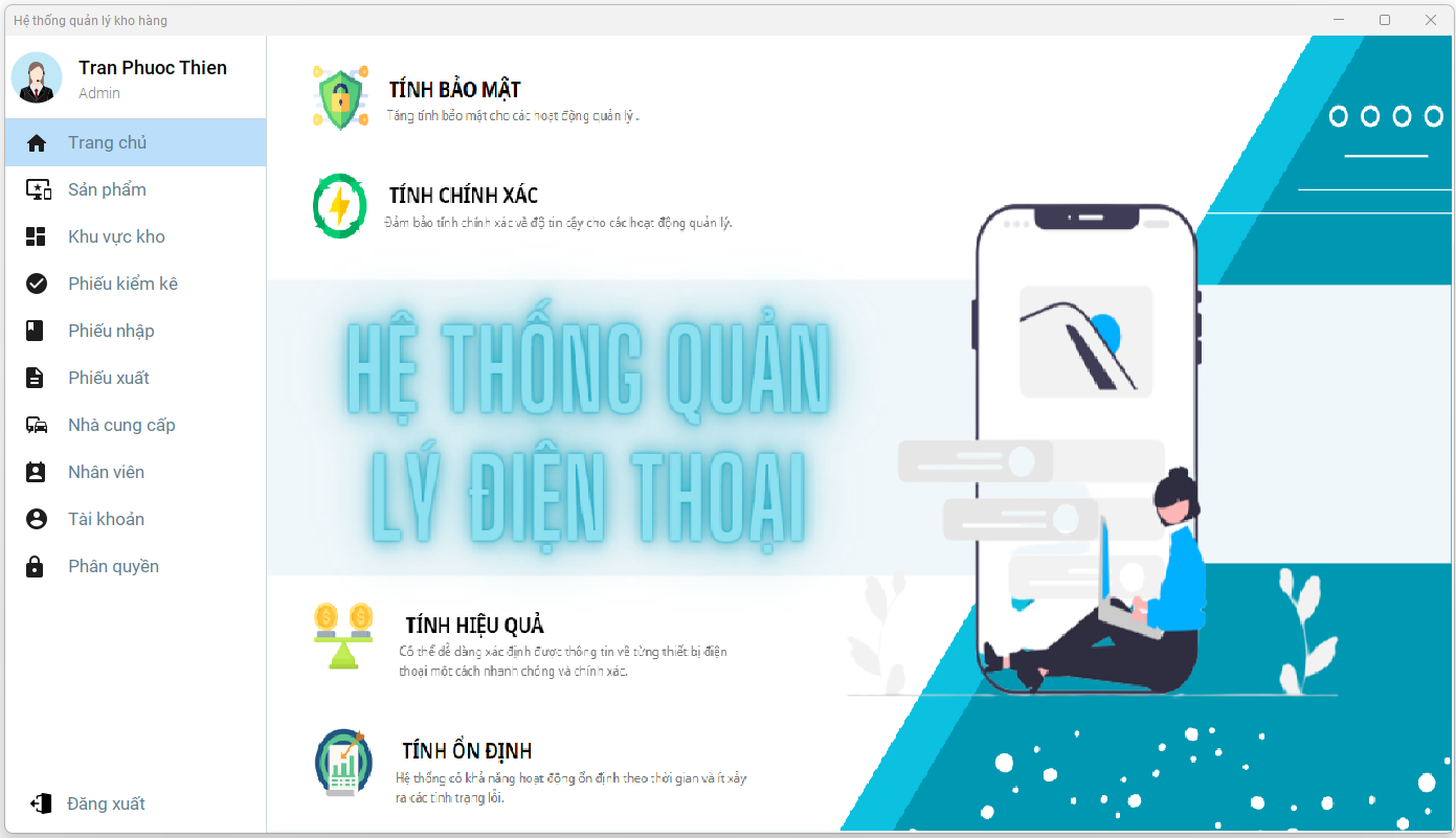 Source code quản lý kho hàng điện thoại Java Swing MySQL đồ án quản lý kho hàng + Full báo cáo quản lý kho hàng