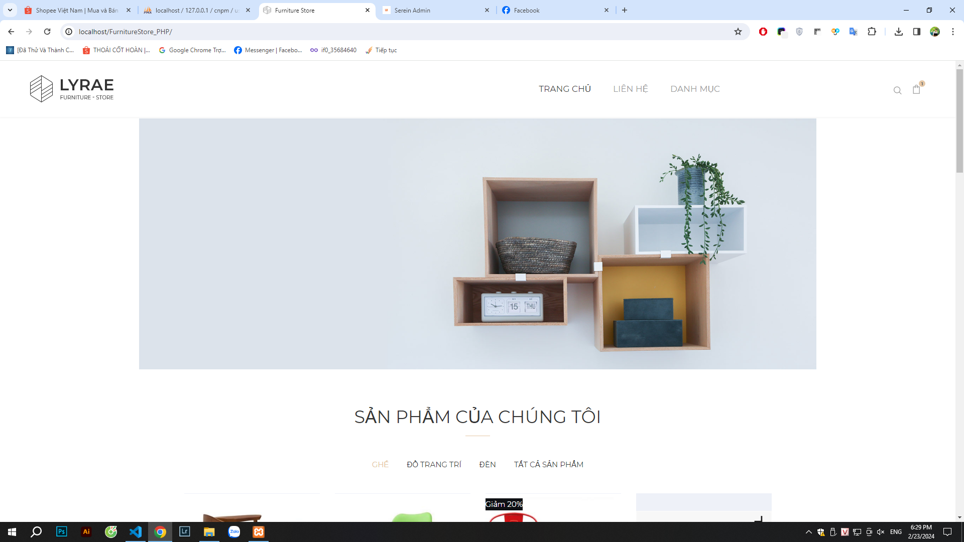 Web bán hàng giới thiệu sản phẩm Nội Thất Gia Dụng [PHP & MYSQL] có word báo cáo
