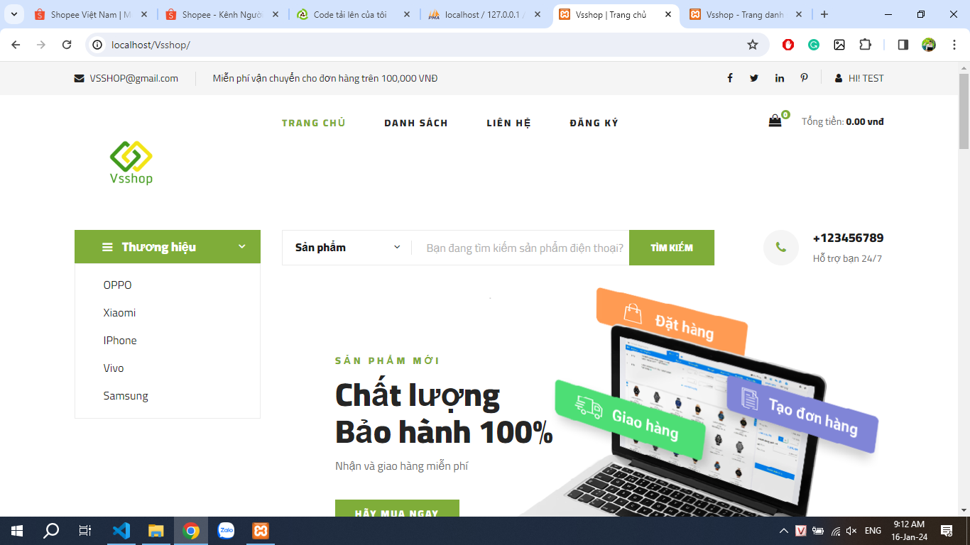 Source code Website bán điện thoại full chức năng giao diện đẹp sử dụng PHP + MySql [PHP THUẦN]