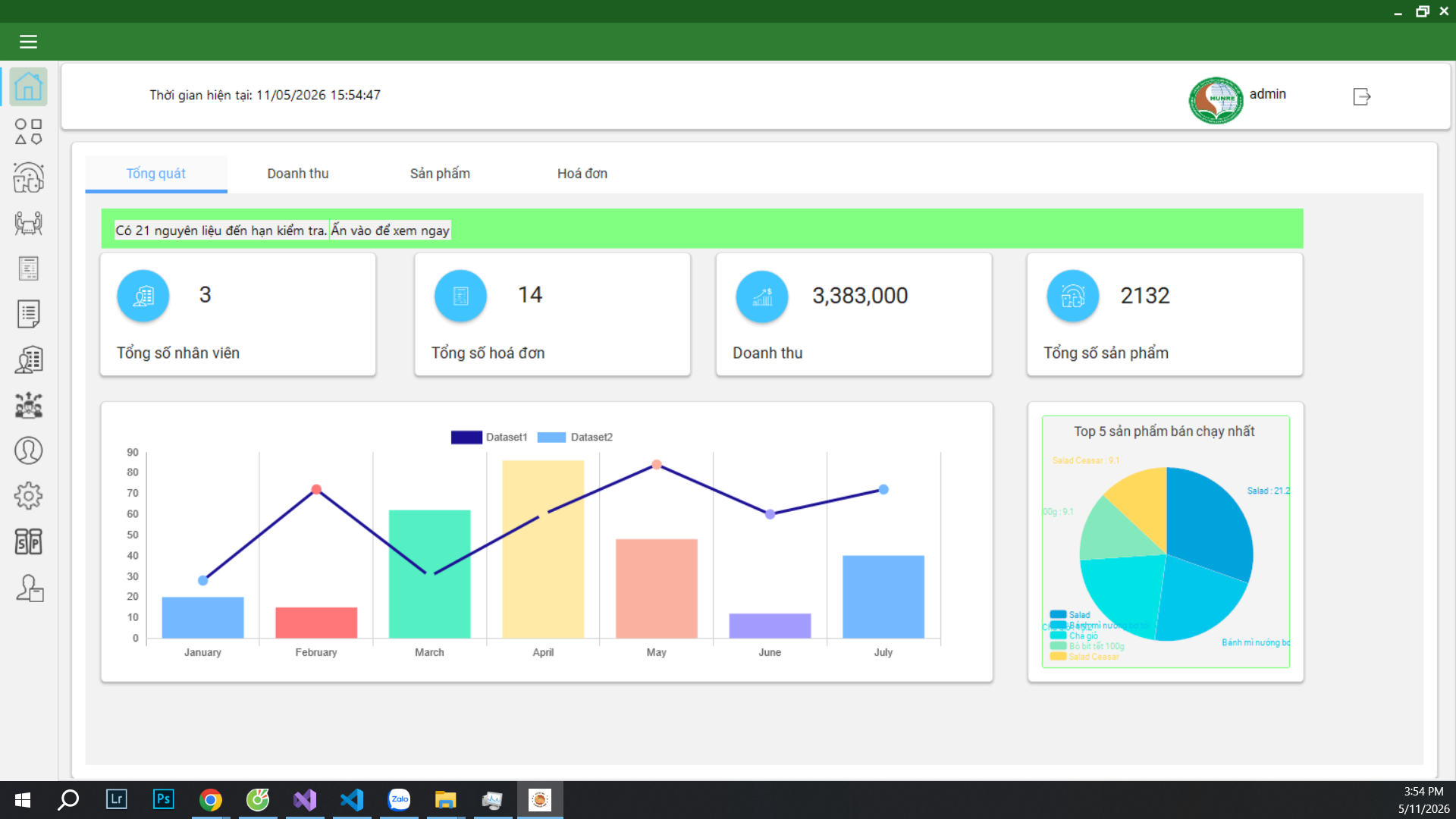 Code phần mềm quản lý nhà hàng sử dụng Winform, C# và SQL Server