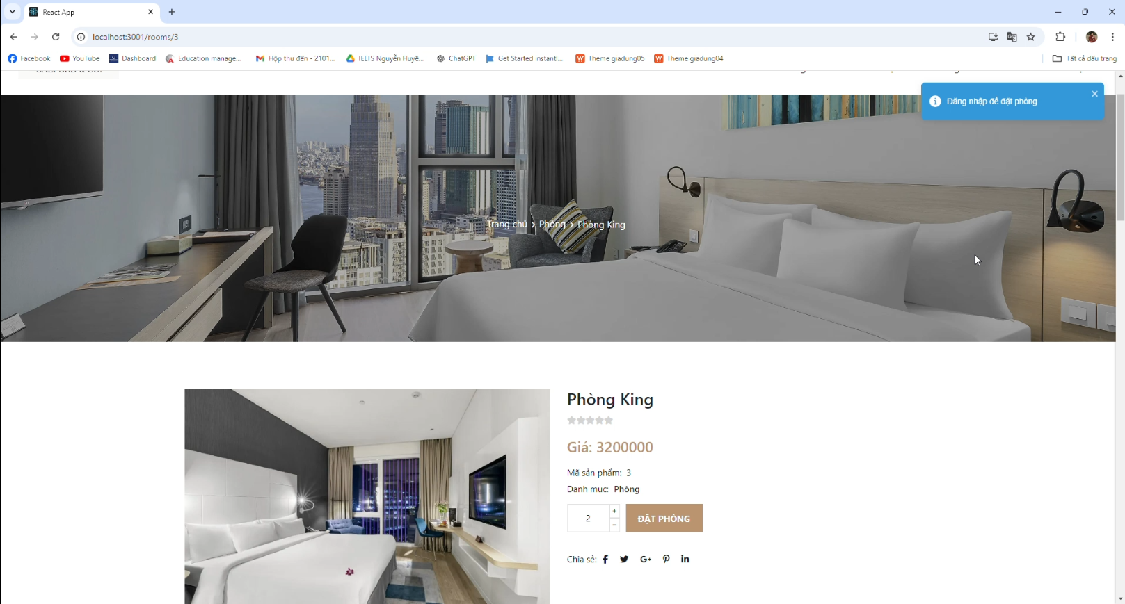 Website đặt phòng khách sạn Reactjs && MySQL