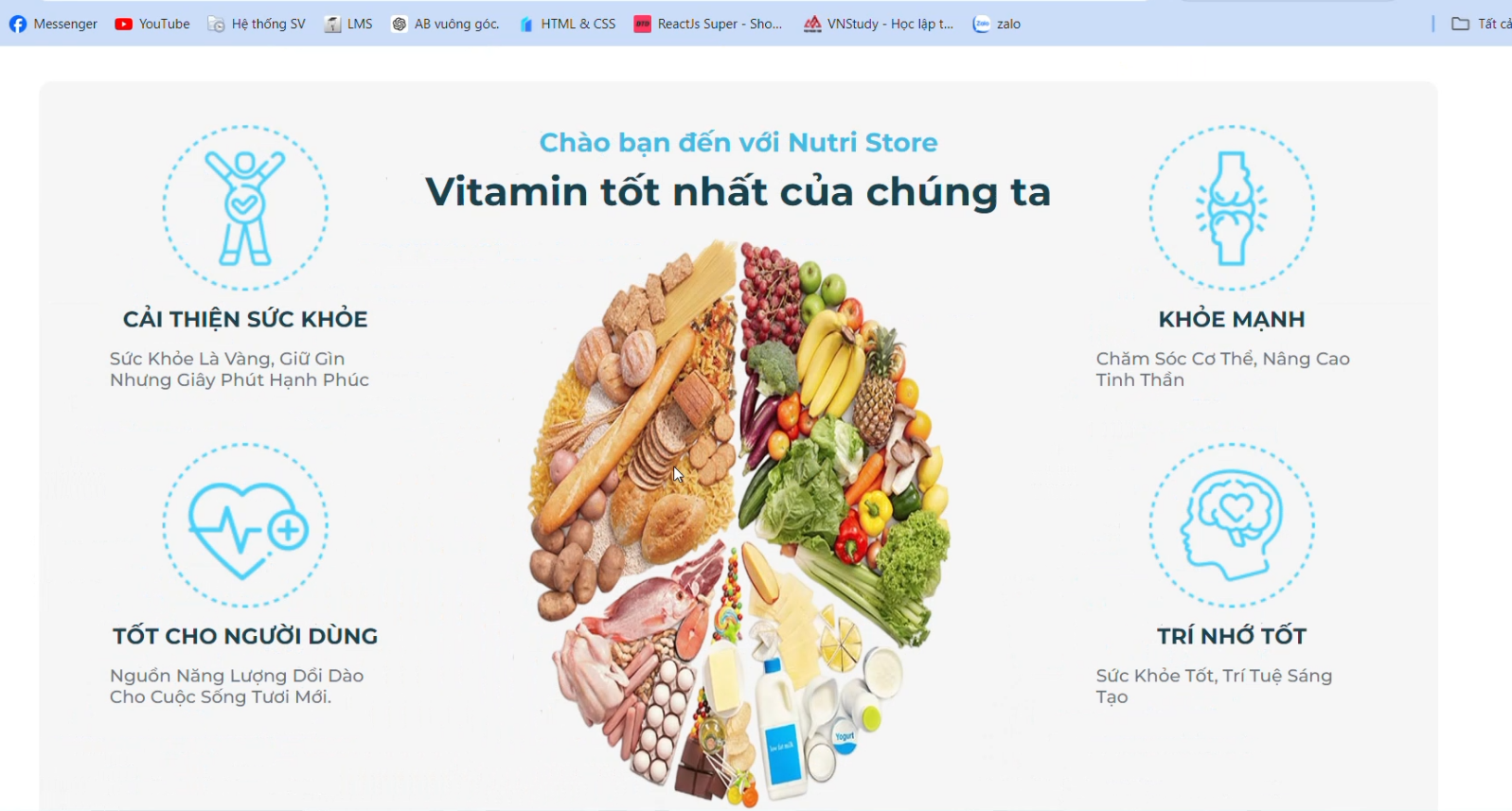 Website cung cấp thực phẩm hỗ trợ dinh dưỡng + AI gợi ý ( Reactjs + nodejs + ai python )