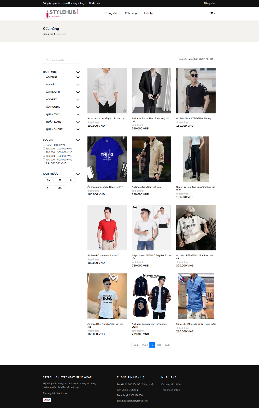 Full source code website bán hàng thời trang nam - ASP.NET MVC Web API - Tích hợp VNPay thanh toán online [Kèm Full báo cáo]