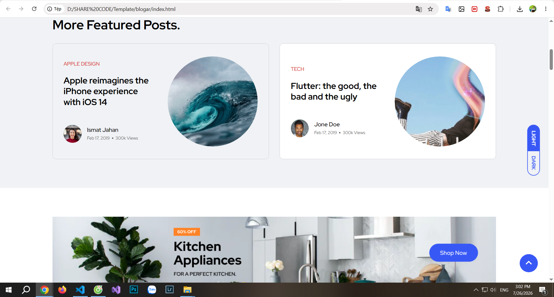 Html template website tin tức tạp chí báo chí