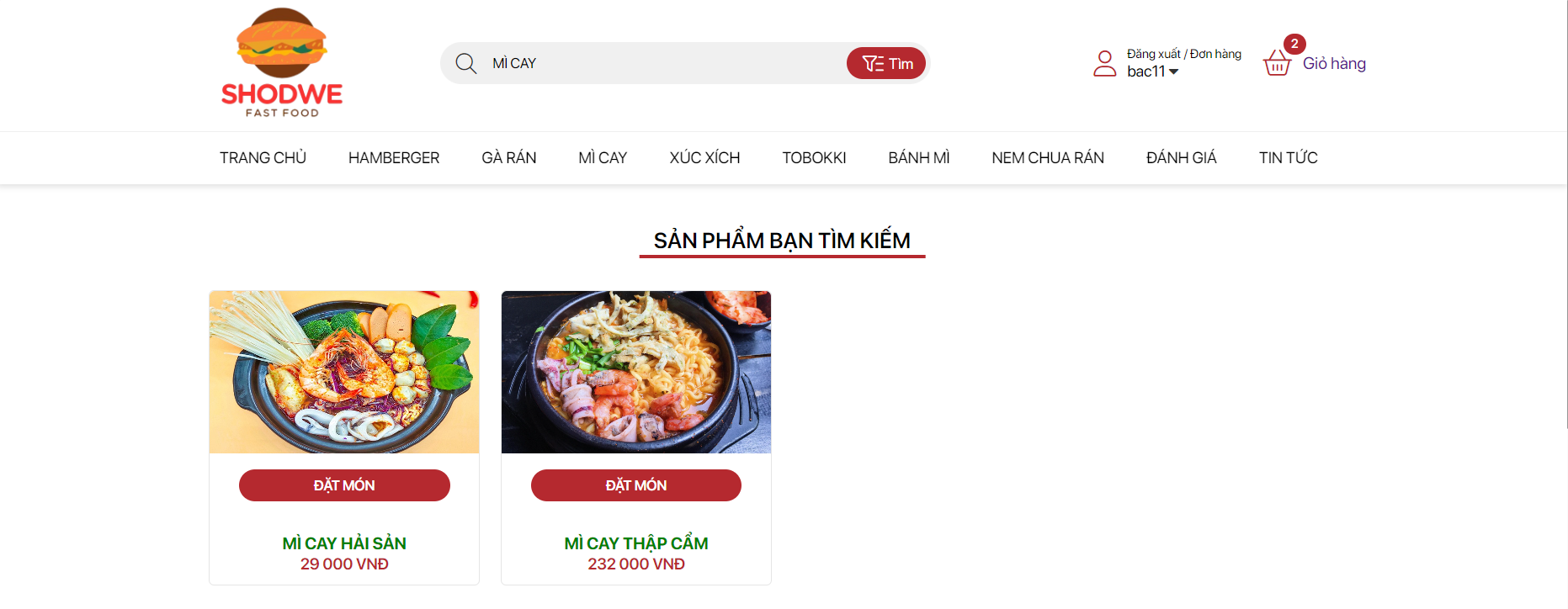 Đồ án + Báo Cáo website đặt đồ ăn SHODWE bằng PHP & MYSQL đầy đủ chức năng quản trị và người dùng (kèm báo cáo WORD 60 trang đủ 7 loại UML)