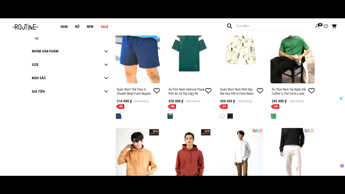 Website bán thời trang nam nữ