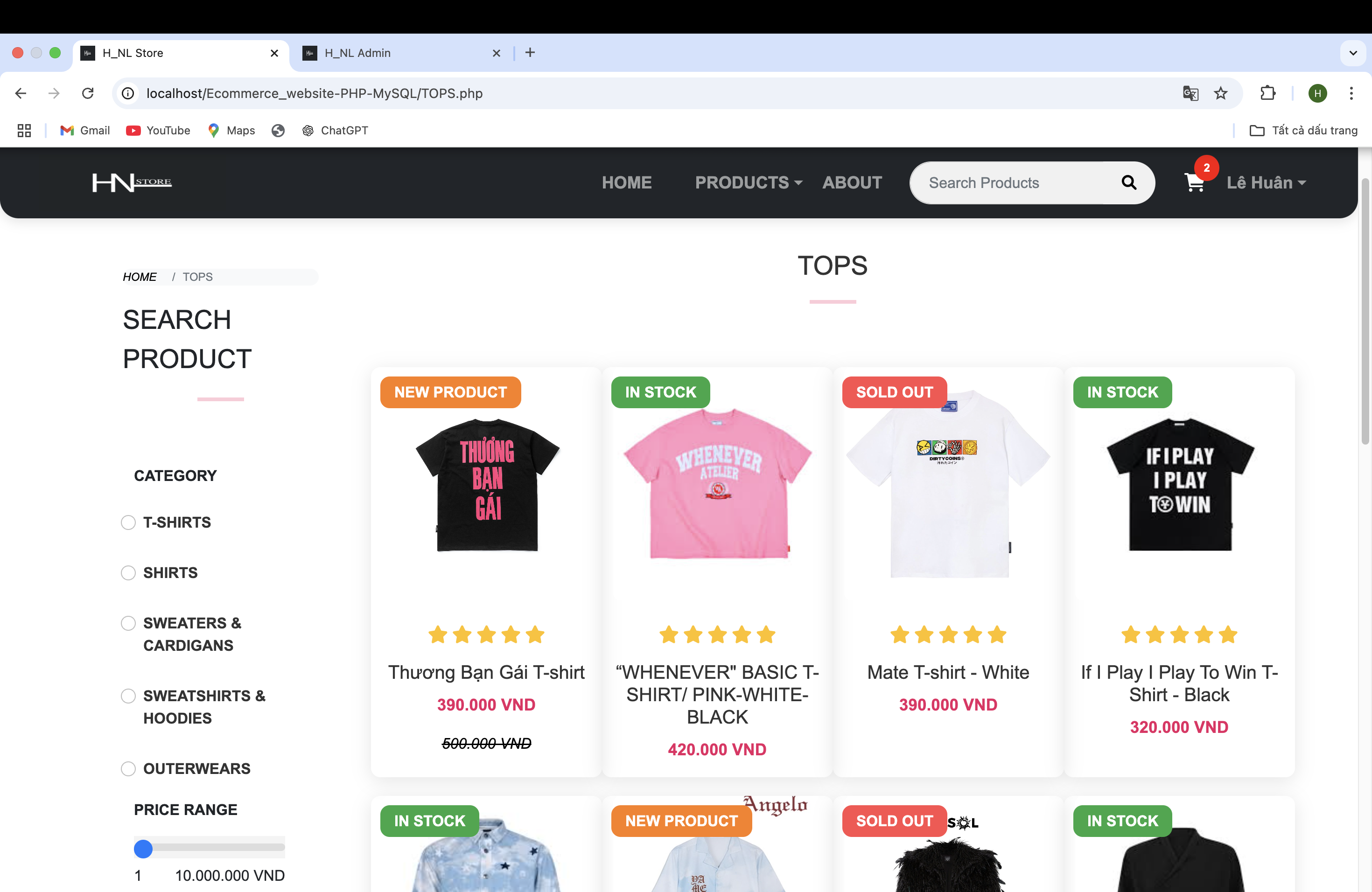 Source Code web bán hàng php mysql