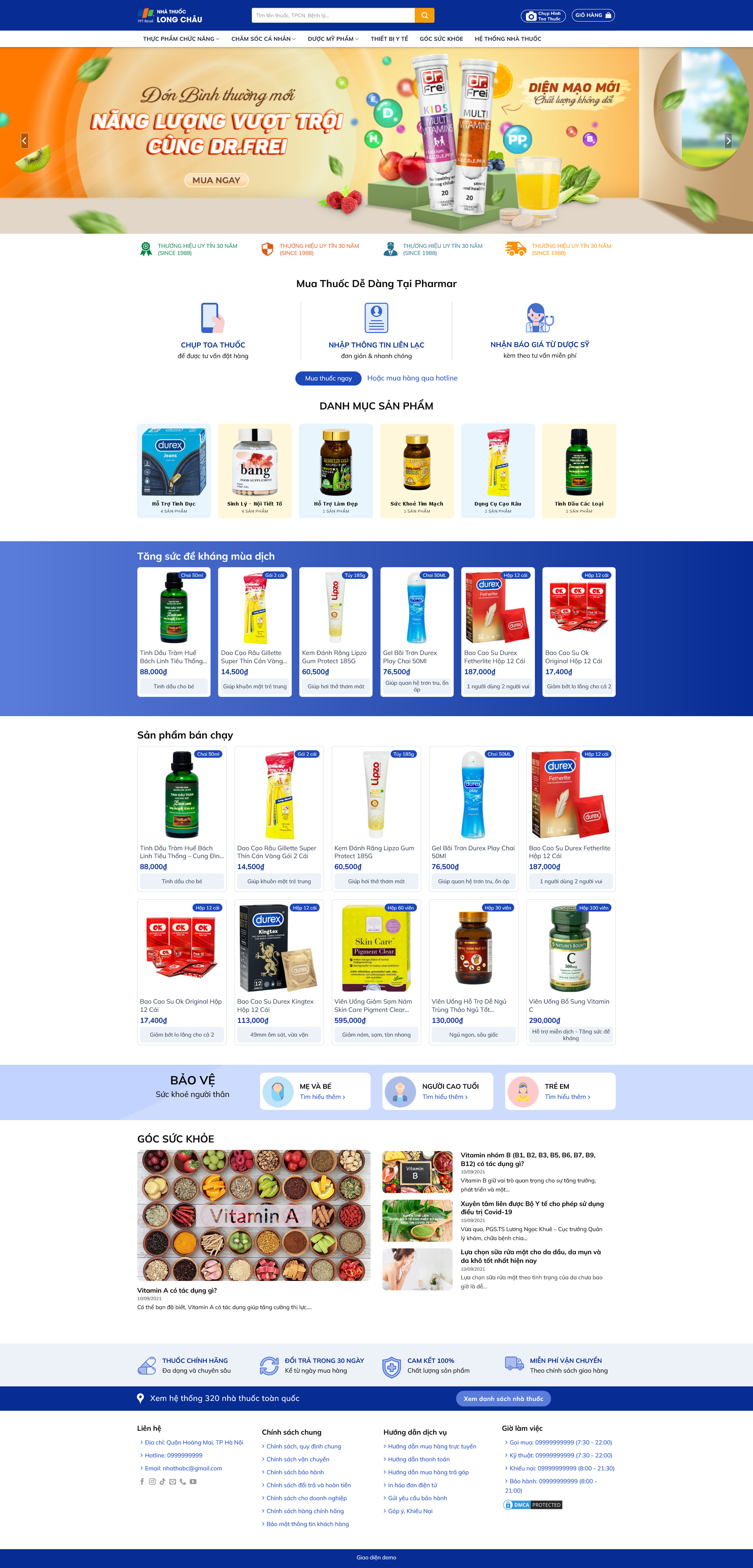 Source code website wordpress nhà thuốc thực phẩm chức năng bán thuốc online hiệu thuốc pharmacy