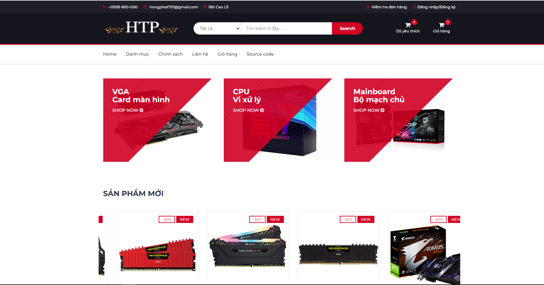 Code Website bán máy tính - đồ điện tử - linh kiện máy tính laptop viết bằng PHP & Mysql