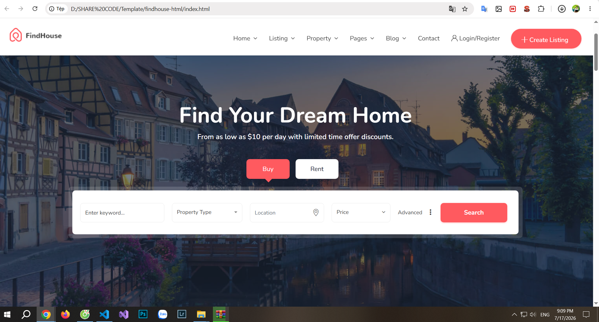 Share code website bất động sản dịch vụ nhà đất