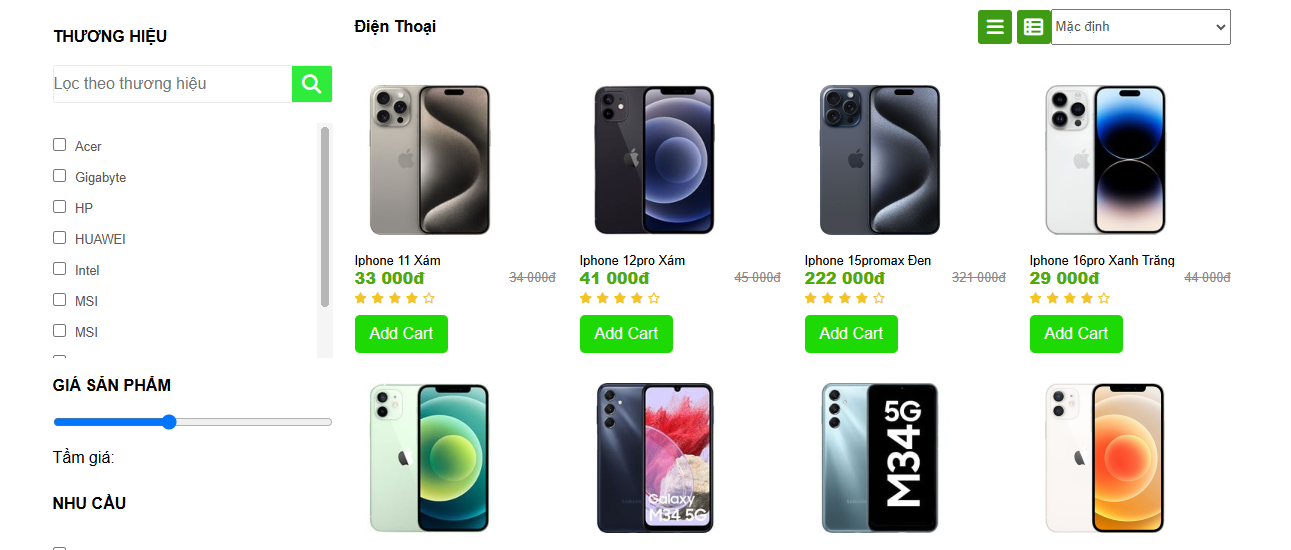 Đồ án + Báo Cáo website shop bán điện thoại bằng PHP & MYSQL đầy đủ chức năng quản trị và người dùng (kèm báo cáo WORD 60 trang đủ 7 loại UML)