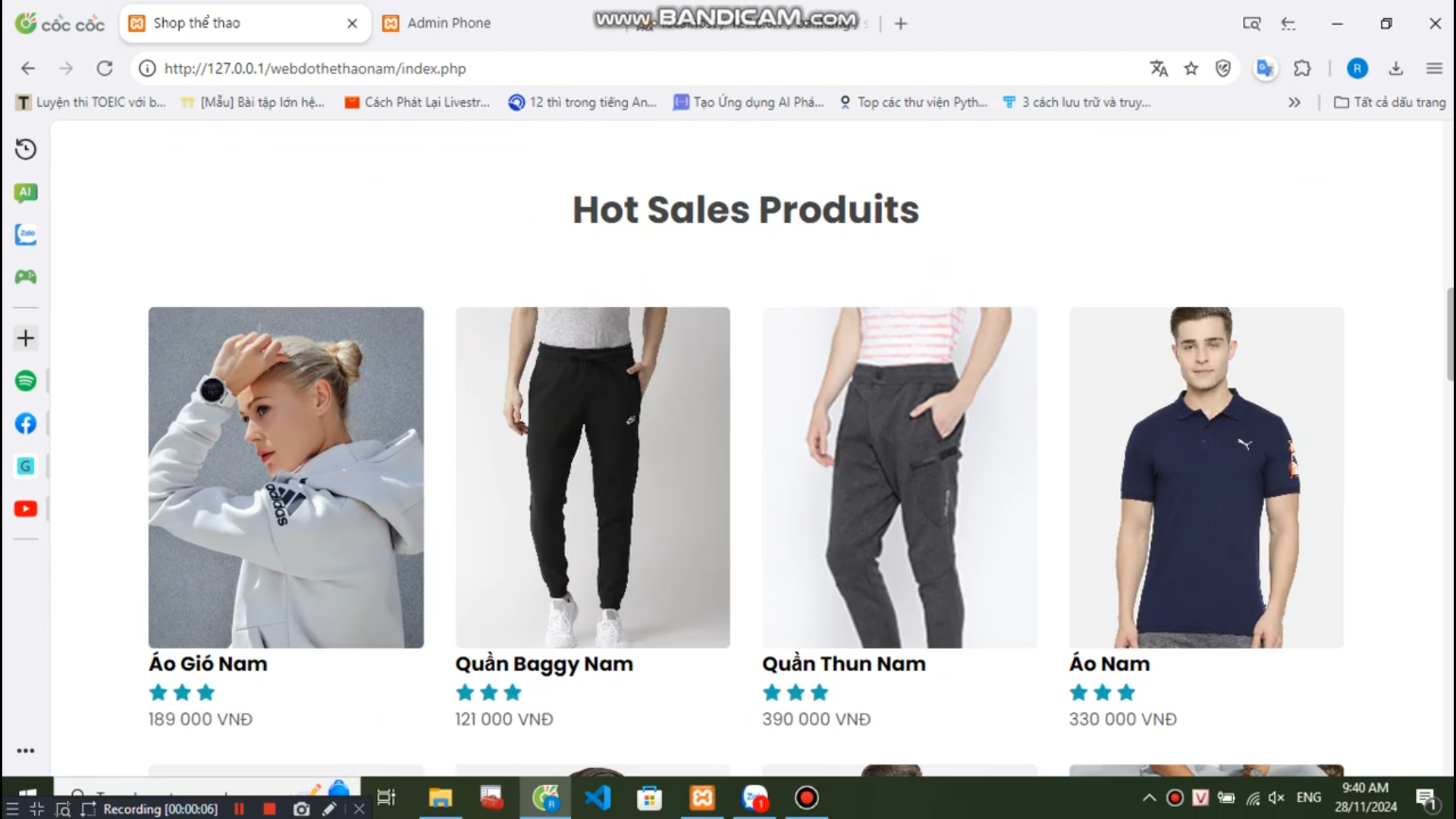 Đồ án website bán quần áo bằng PHP & MYSQL đầy đủ chức năng quản trị và người dùng