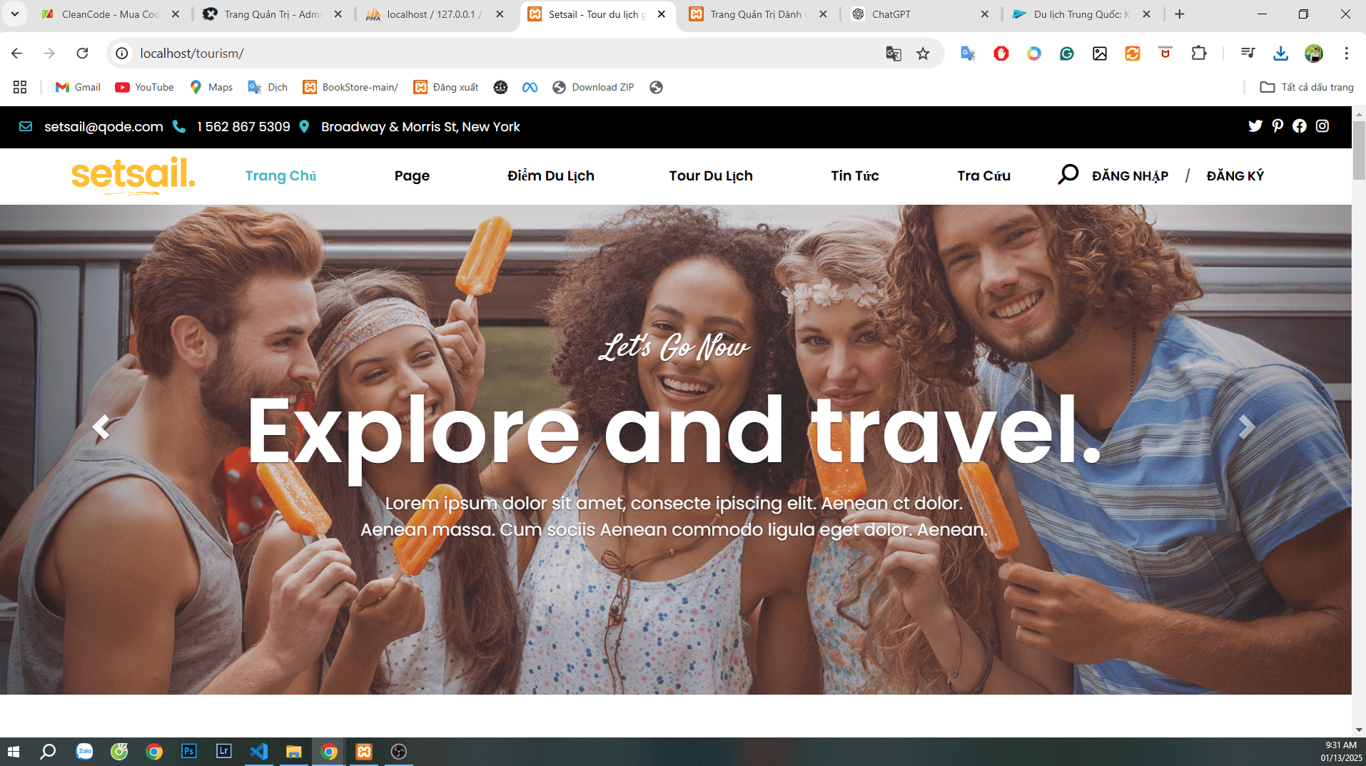 Source code web đặt chuyển tour du lịch, tin tức du lịch Php Mysql