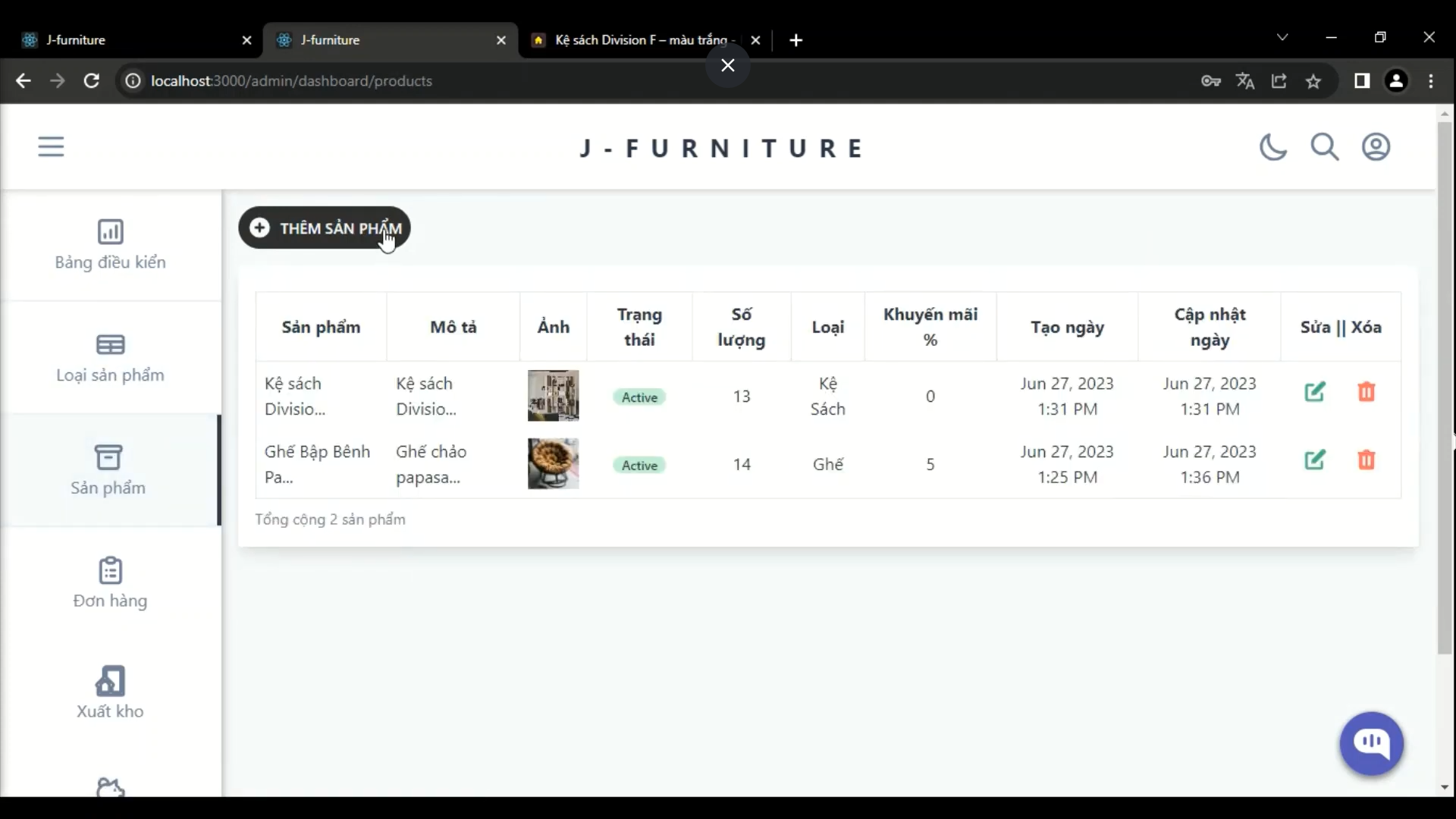 Đồ án Website fullstack bán nội thất reactJS + mongodb full báo cáo