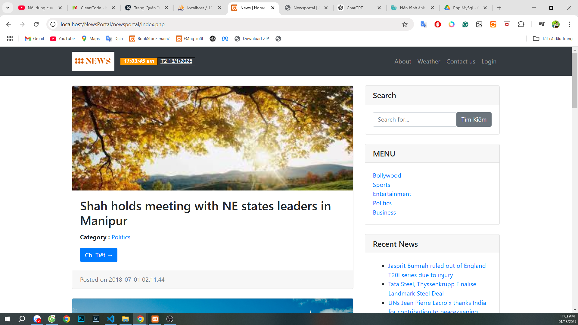 source code web tin tức báo chí Php mysql