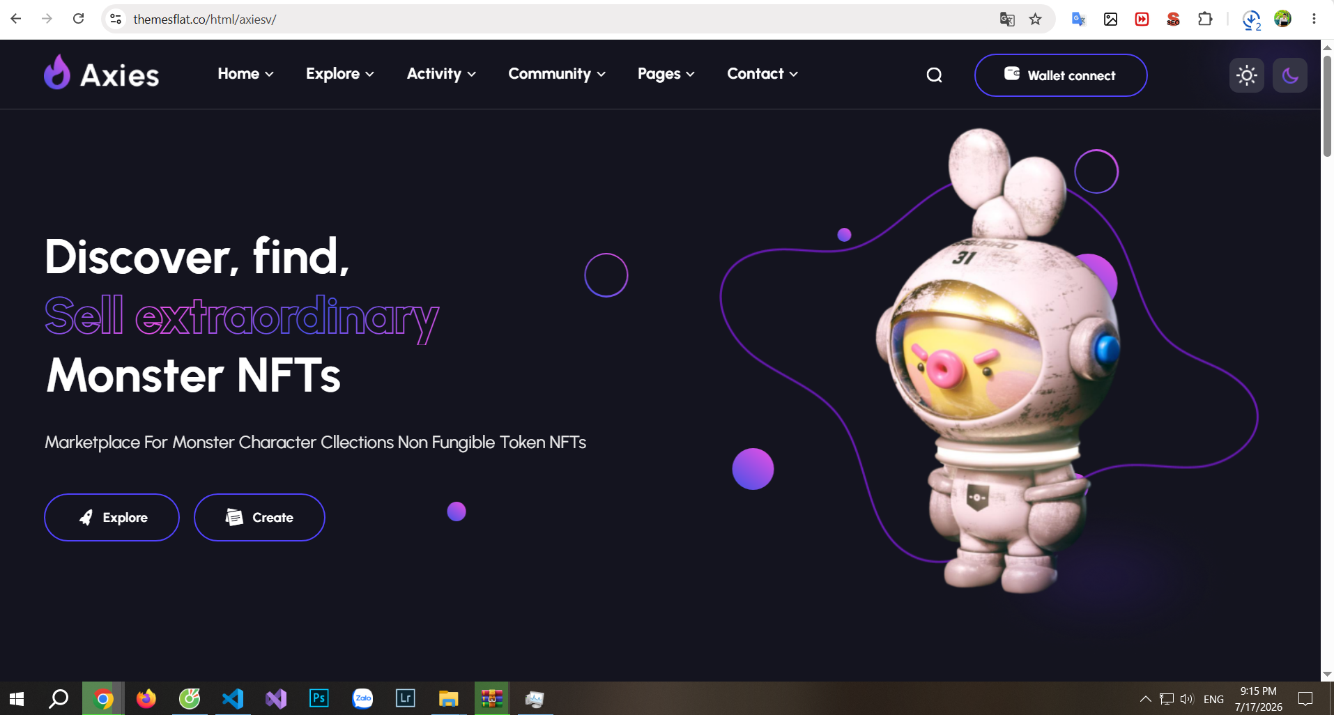 Share code website NFT Crypto currency