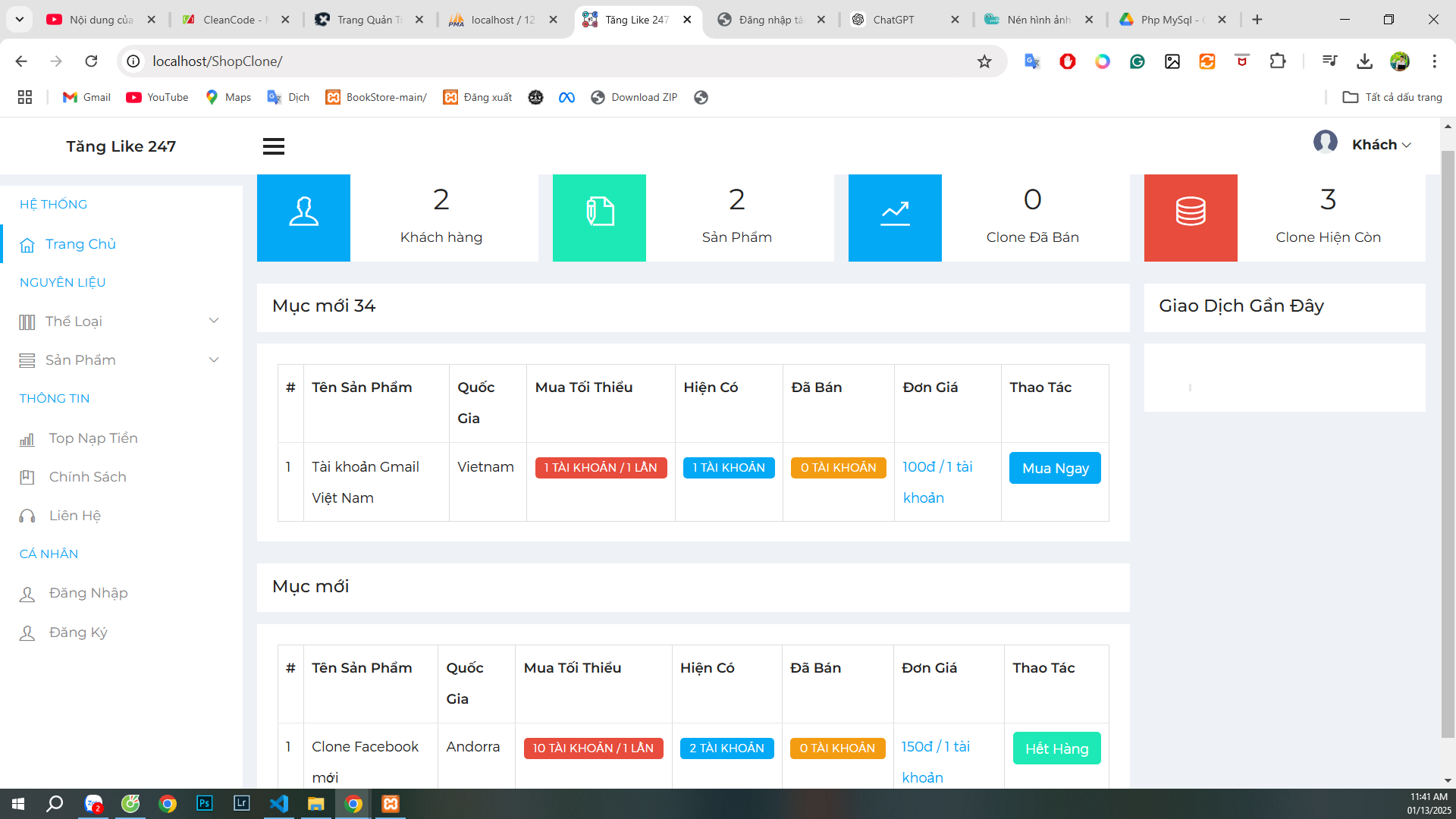 Source code web bán acc nick, có thể phát triển php mysql, có báo cáo word