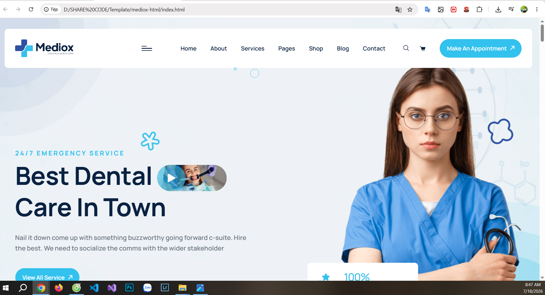 Source code HTML Template Y tế Chăm sóc sức khỏe bệnh viện - Hospital
