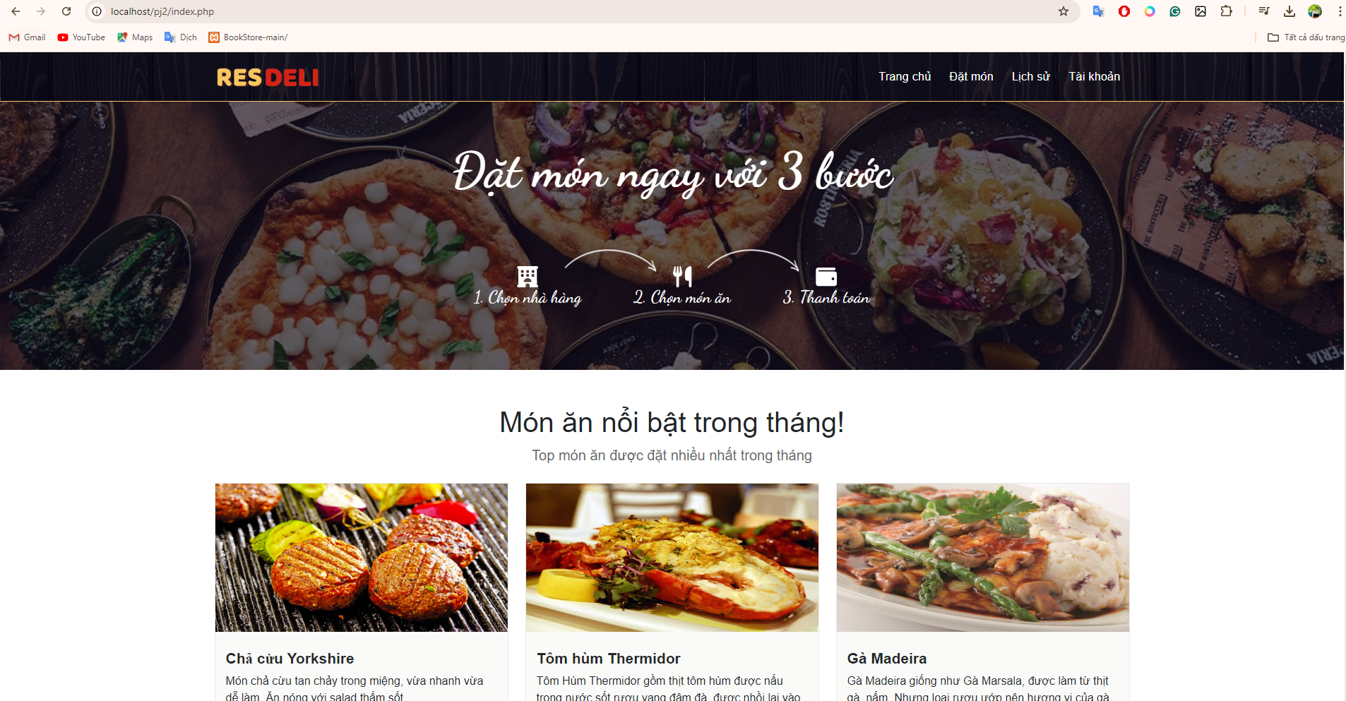 Quản lý nhà hàng PHP & MySql, quản lý order, có thanh toán online