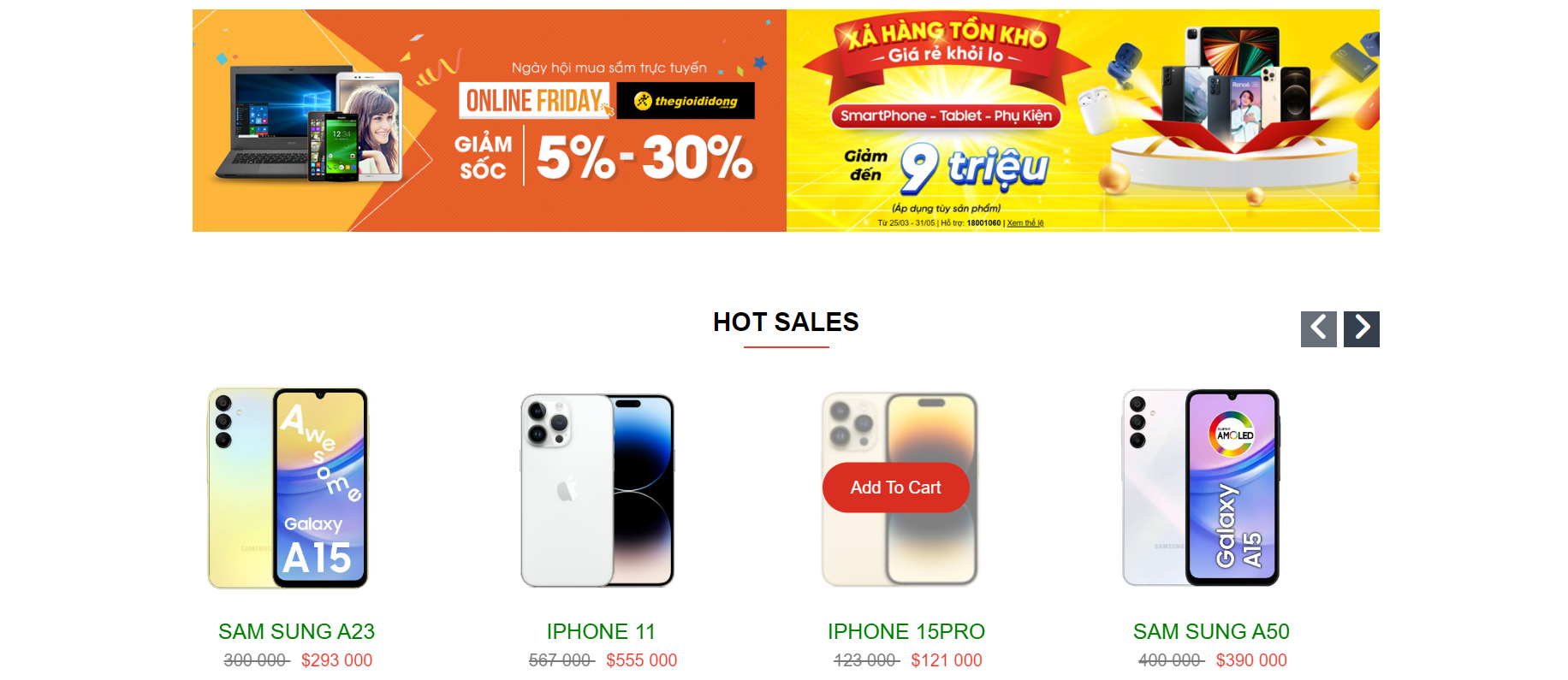 Đồ án + Báo Cáo website bán hàng điện thoại bằng PHP & MYSQL đầy đủ chức năng quản trị và người dùng: giỏ hàng, đặt hàng, thanh toán, thêm, sửa, xóa sản phẩm (kèm báo cáo WORD 60 trang đủ 7 loại UML)