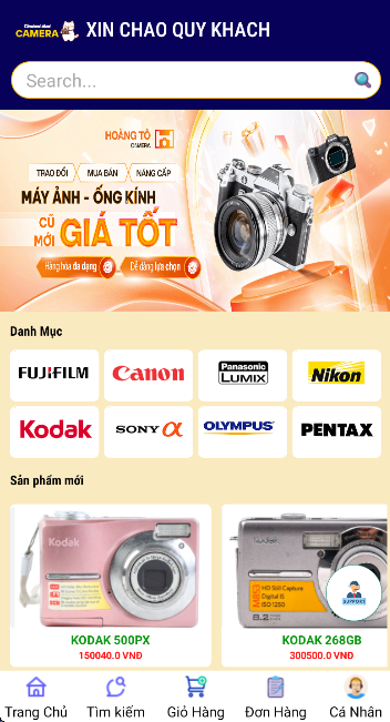(ANDROID JAVA + SQLITE + BÁO CÁO WORD ) App bán hàng máy ảnh camera android có đầy đủ chức năng quản trị và đặt hàng, xem giỏ hàng , xem chi tiết đơn hàng, thêm , sửa, xóa.CHECK TỒN KHO