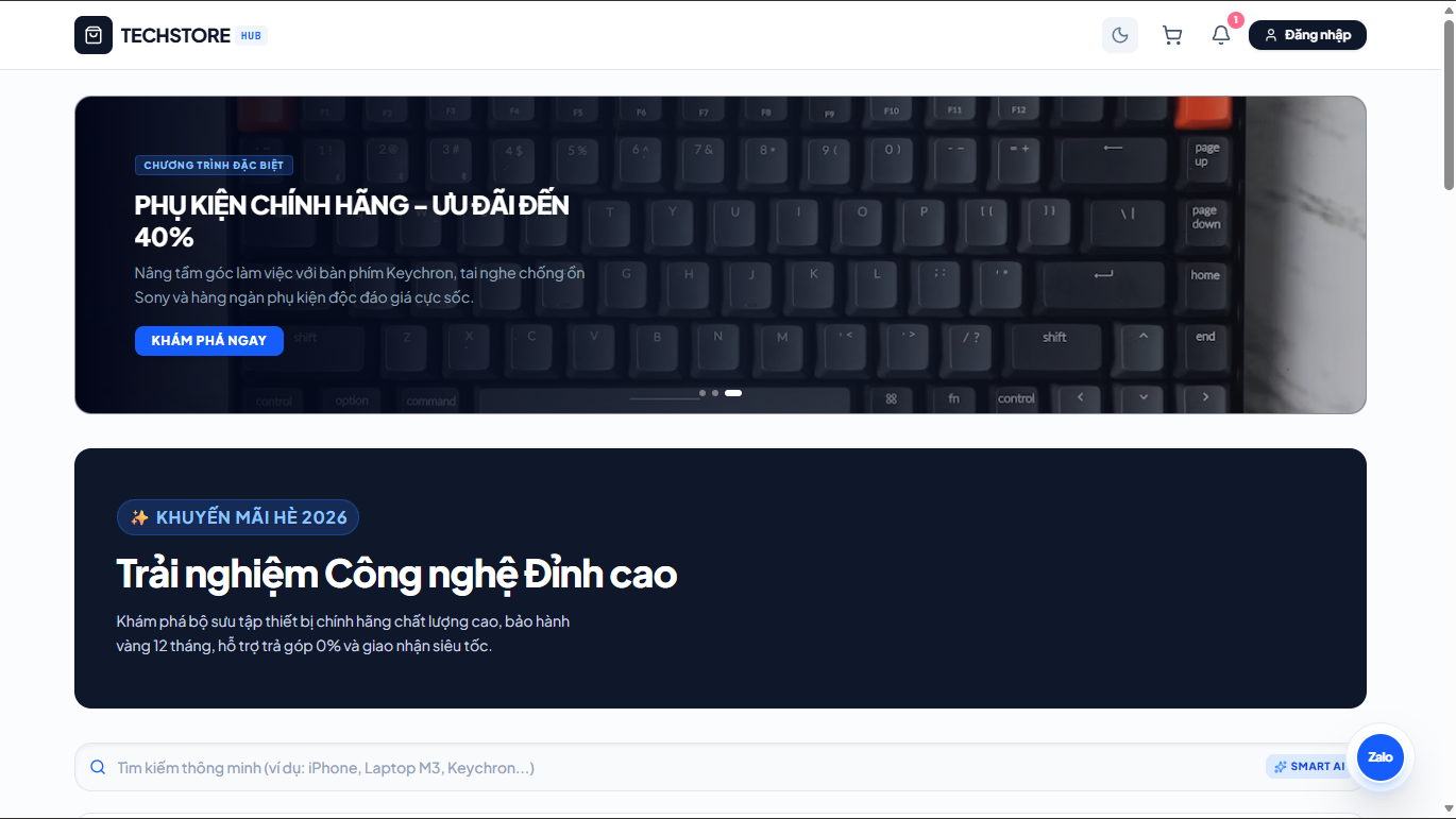 Website Bán linh kiện điện tử - TypeScript,CSS3 Tailwind,HTML5,JSON,React